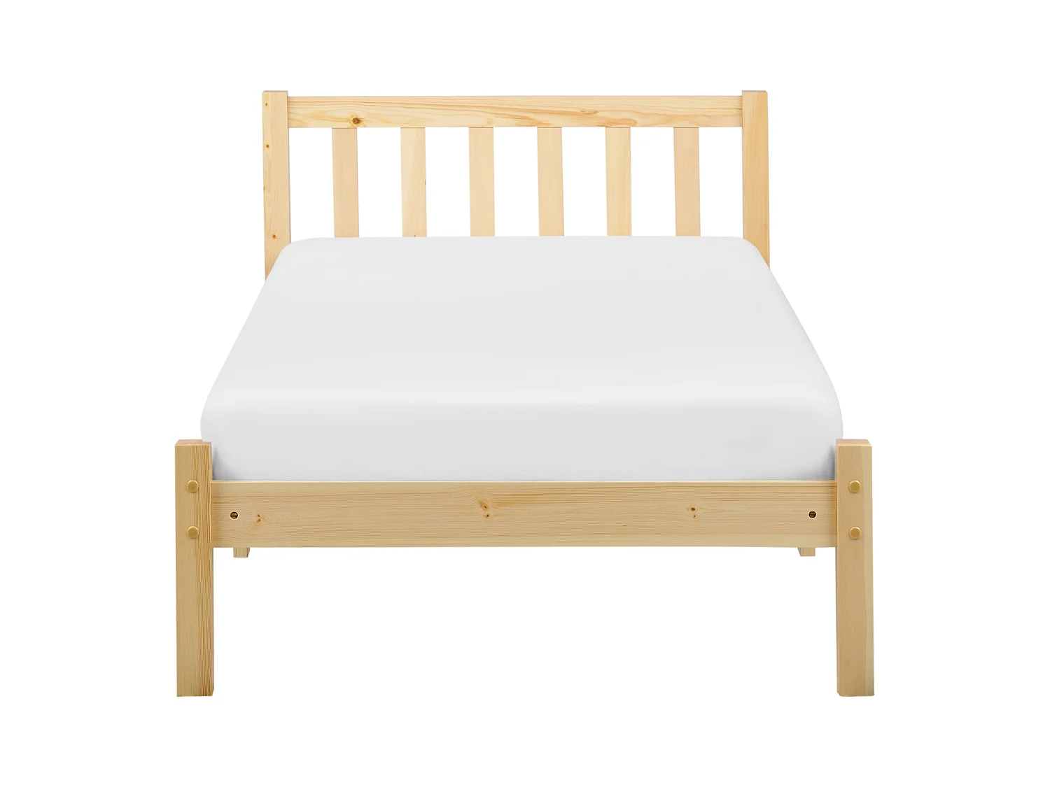 Lit avec sommier Bois de pin FLORAC 90 x 200 cm Marron clair