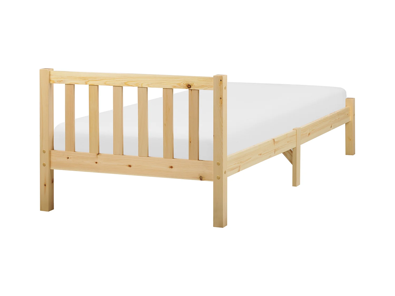 Lit avec sommier Bois de pin FLORAC 90 x 200 cm Marron clair