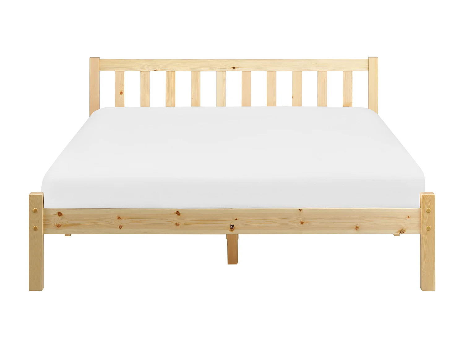 Lit avec sommier Bois de pin FLORAC 140 x 200 cm Marron clair