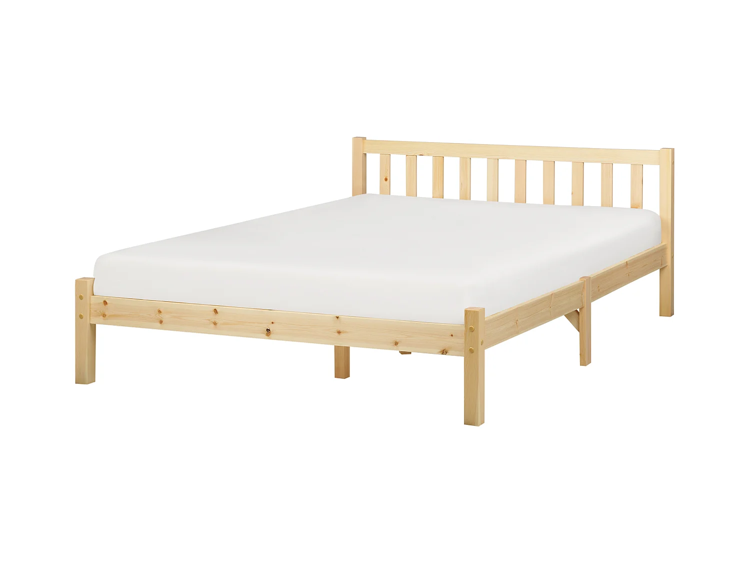 Lit avec sommier Bois de pin FLORAC 140 x 200 cm Marron clair
