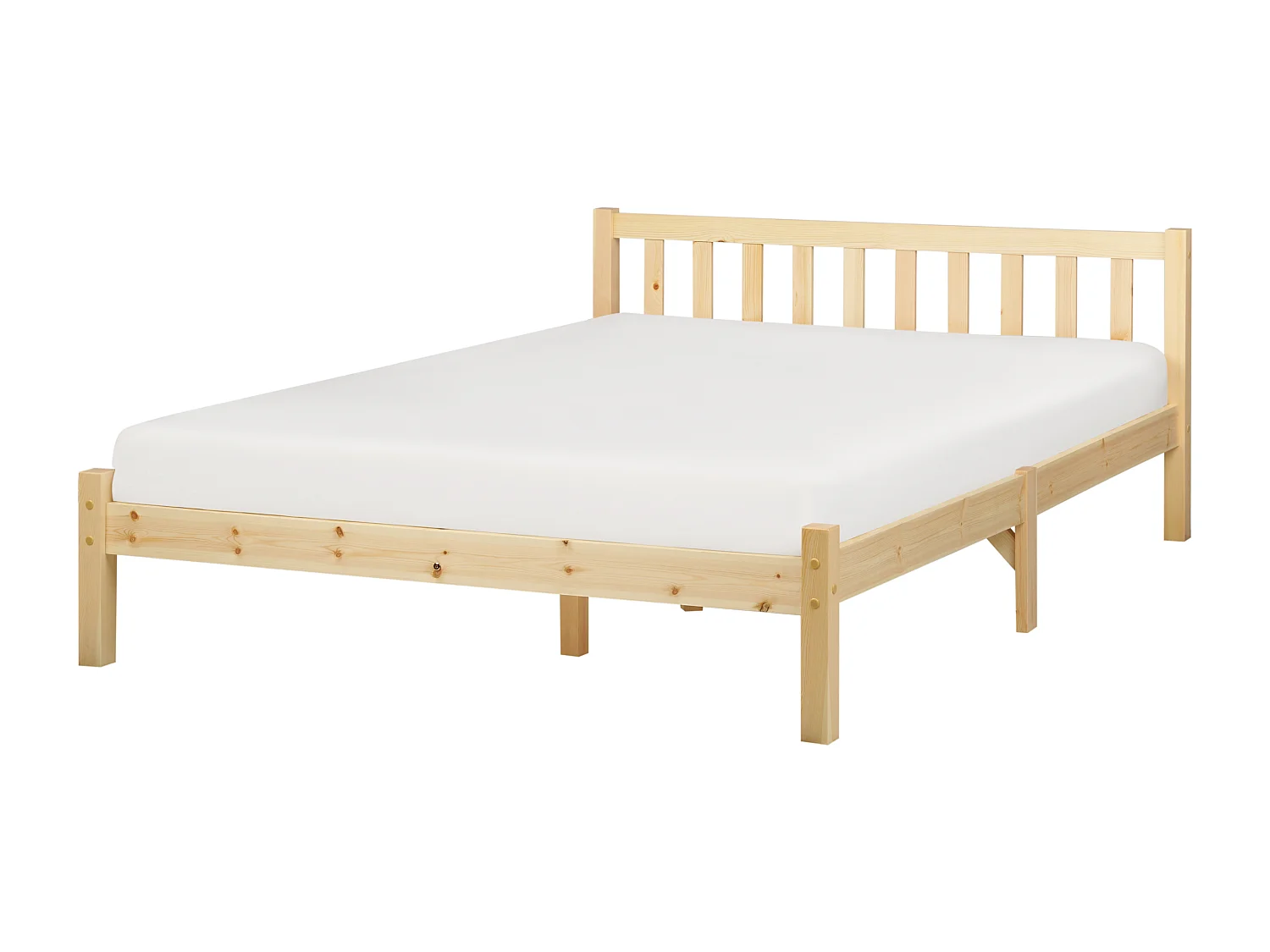 Lit avec sommier Bois de pin FLORAC 140 x 200 cm Marron clair