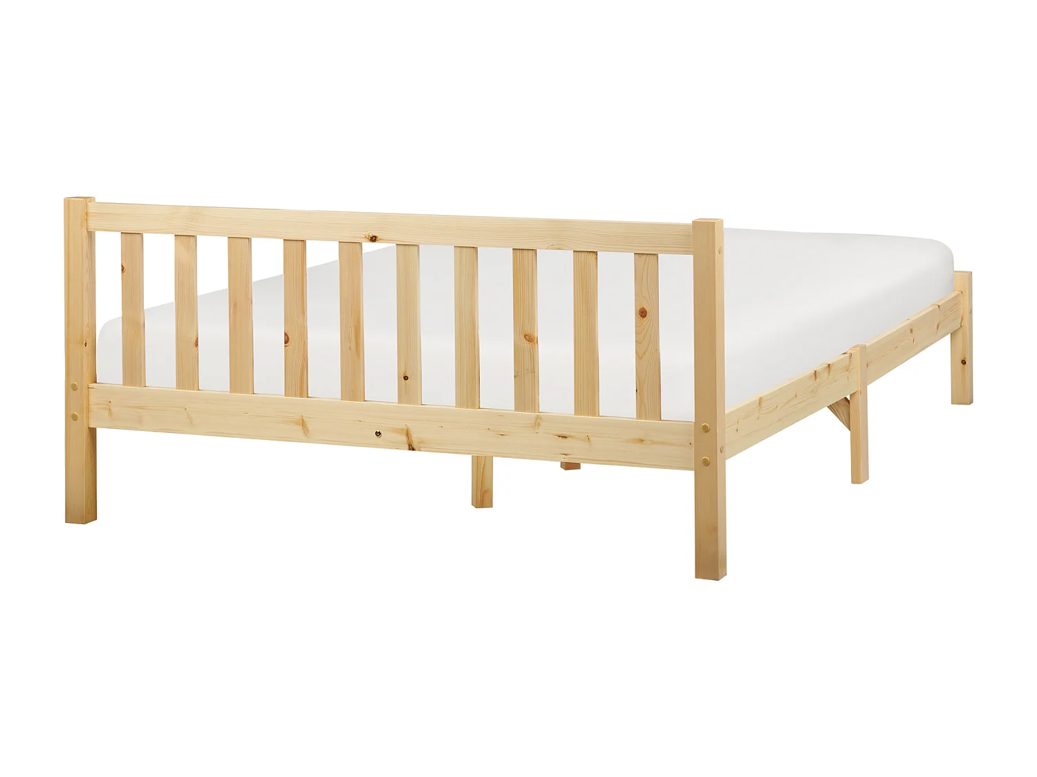 Lit avec sommier Bois de pin FLORAC 140 x 200 cm Marron clair