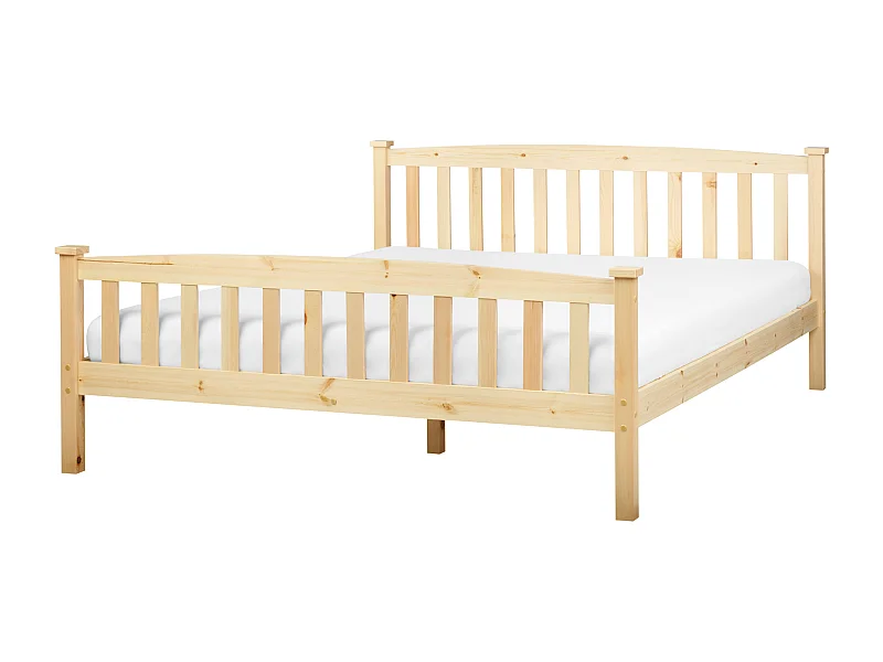 Bett mit Lattenrost Kiefernholz GIVERNY 160 x 200 cm Hellbraun