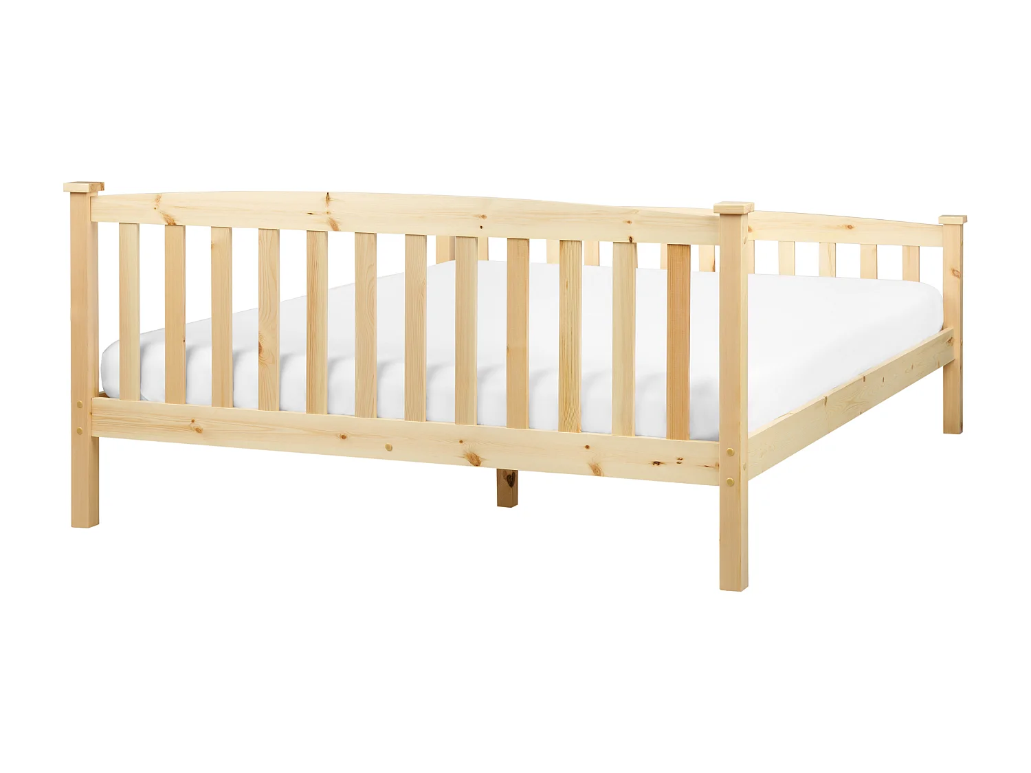 Cama Madera de pino GIVERNY 160 x 200 cm Marrón claro