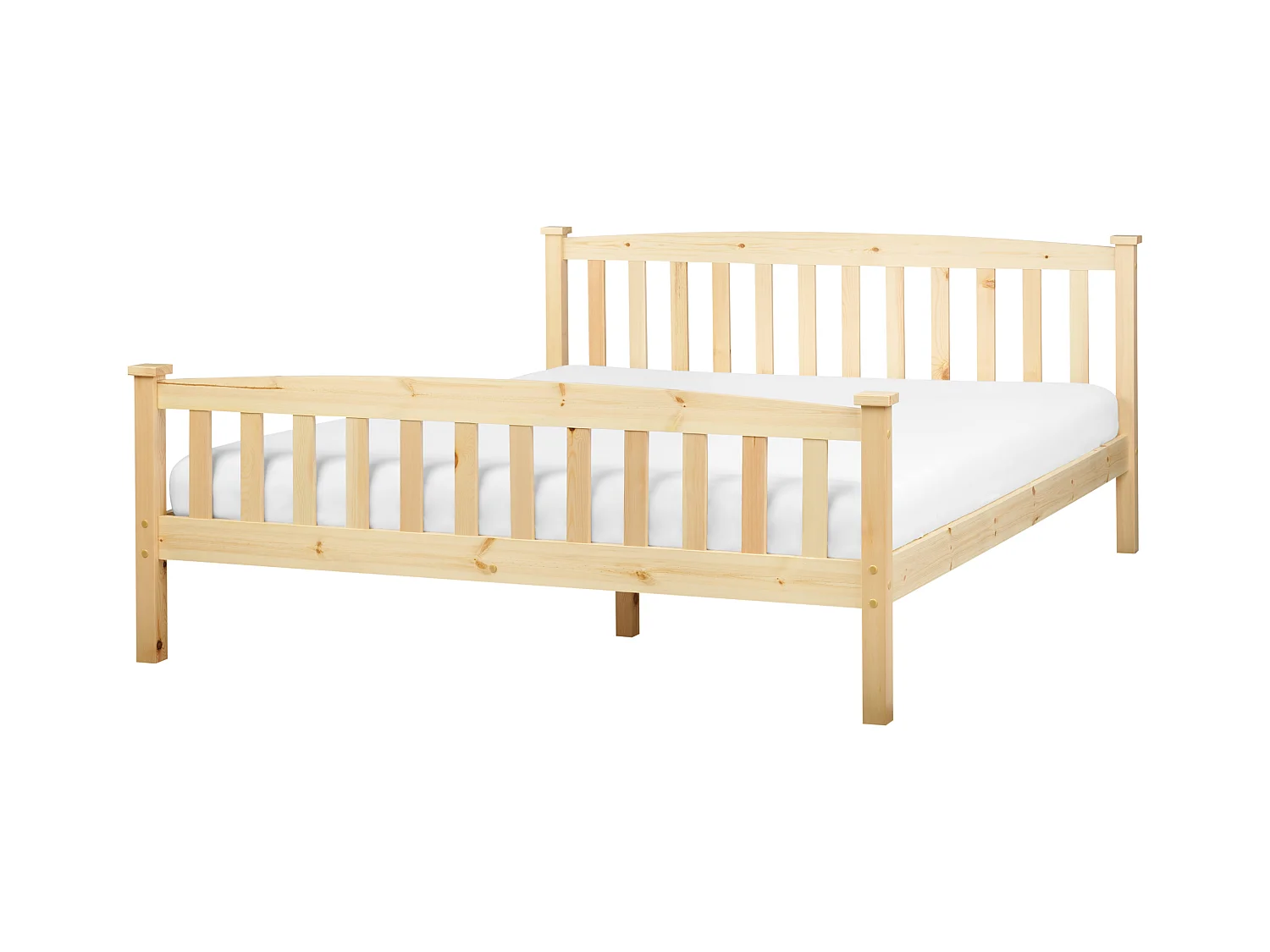 Lit avec sommier Bois de pin GIVERNY 160 x 200 cm Marron clair