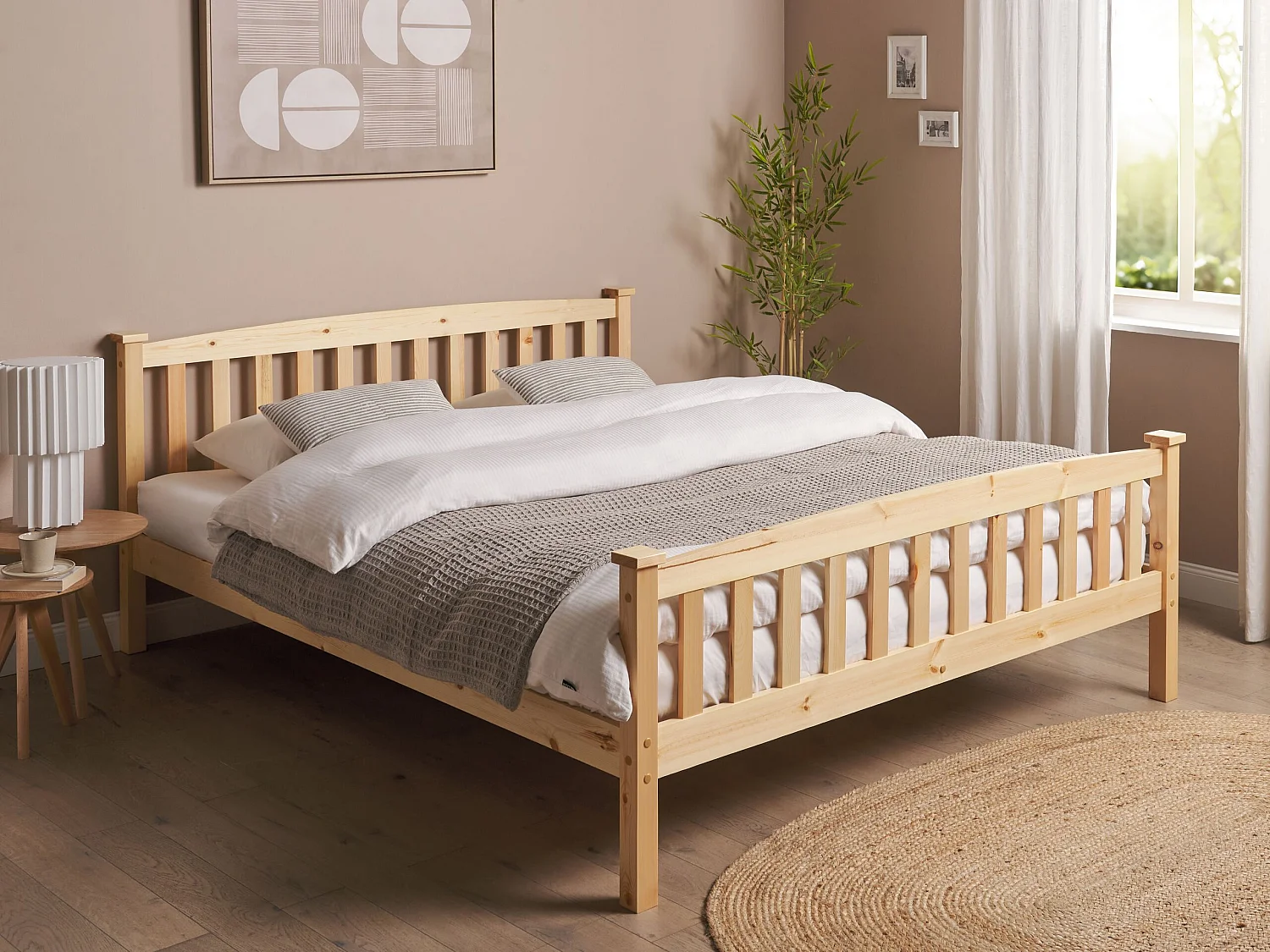 Bed Hout GIVERNY 160 x 200 cm Lichte houtkleur