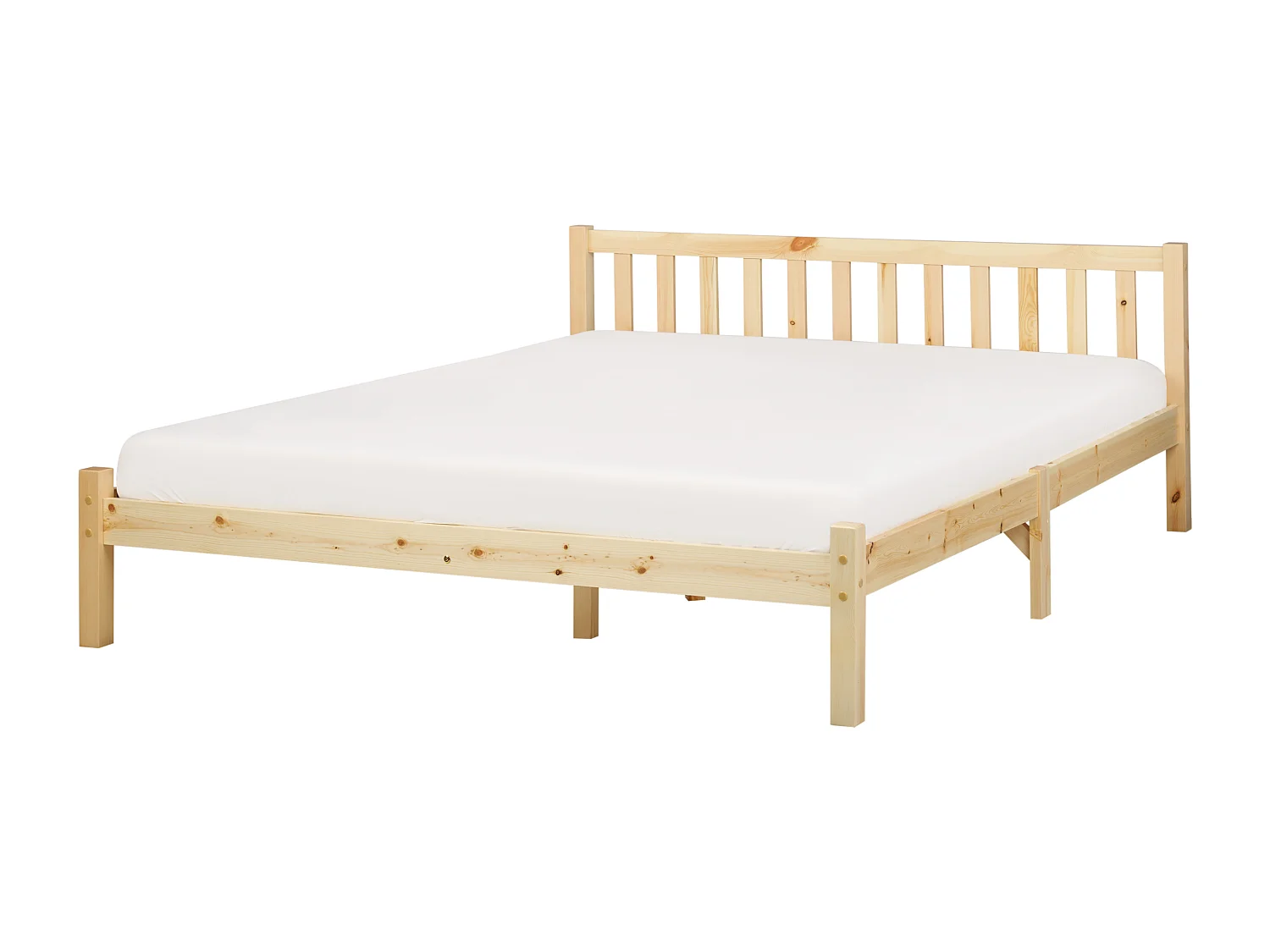 Lit avec sommier Bois de pin FLORAC 160 x 200 cm Marron clair