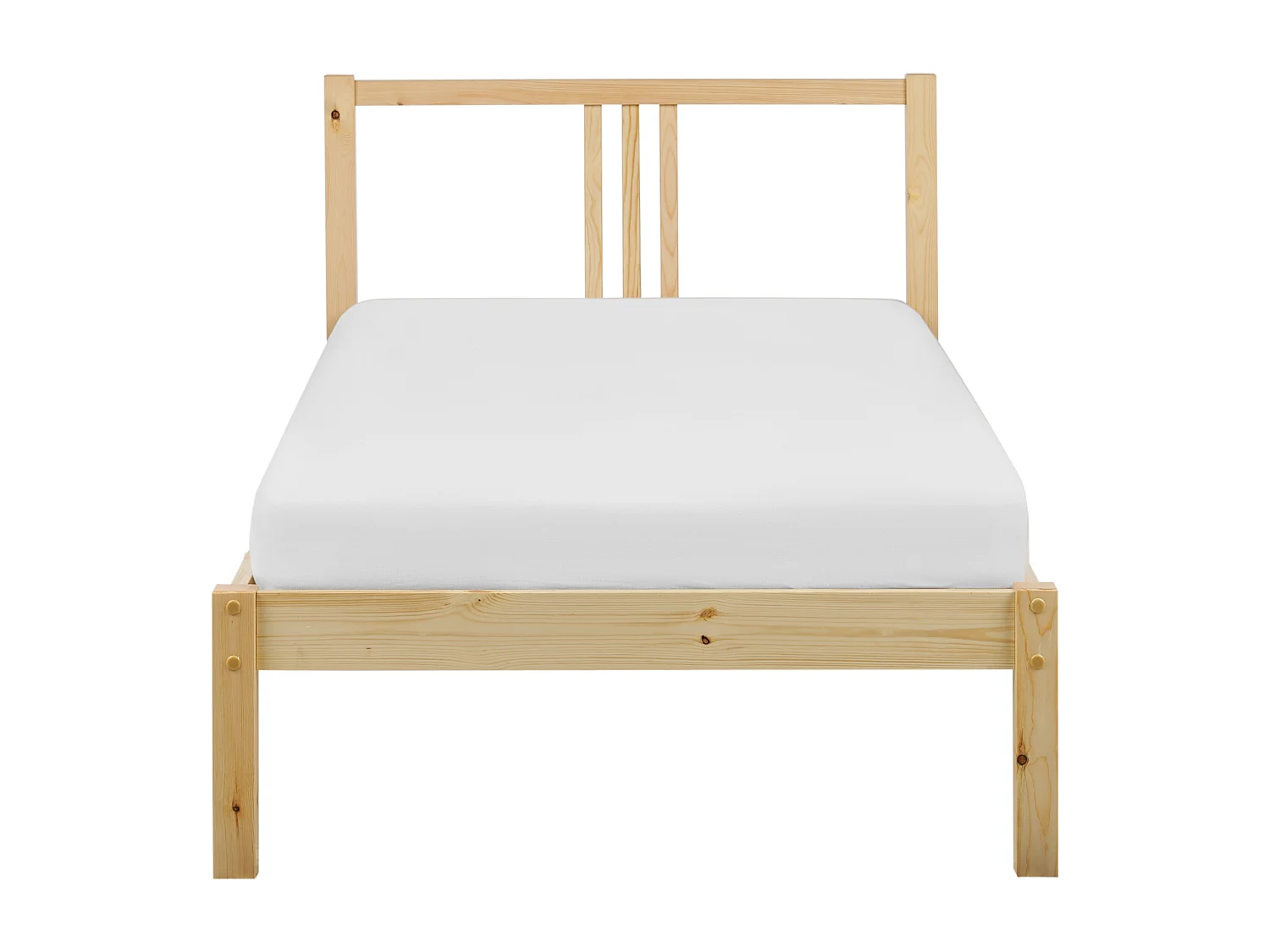 Lit avec sommier Bois de pin VANNES 90 x 200 cm Marron clair