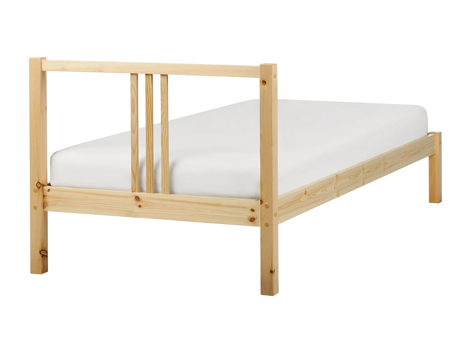 Lit avec sommier Bois de pin VANNES 90 x 200 cm Marron clair