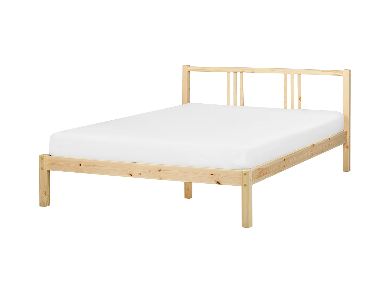 Lit avec sommier Bois de pin VANNES 140 x 200 cm Marron clair