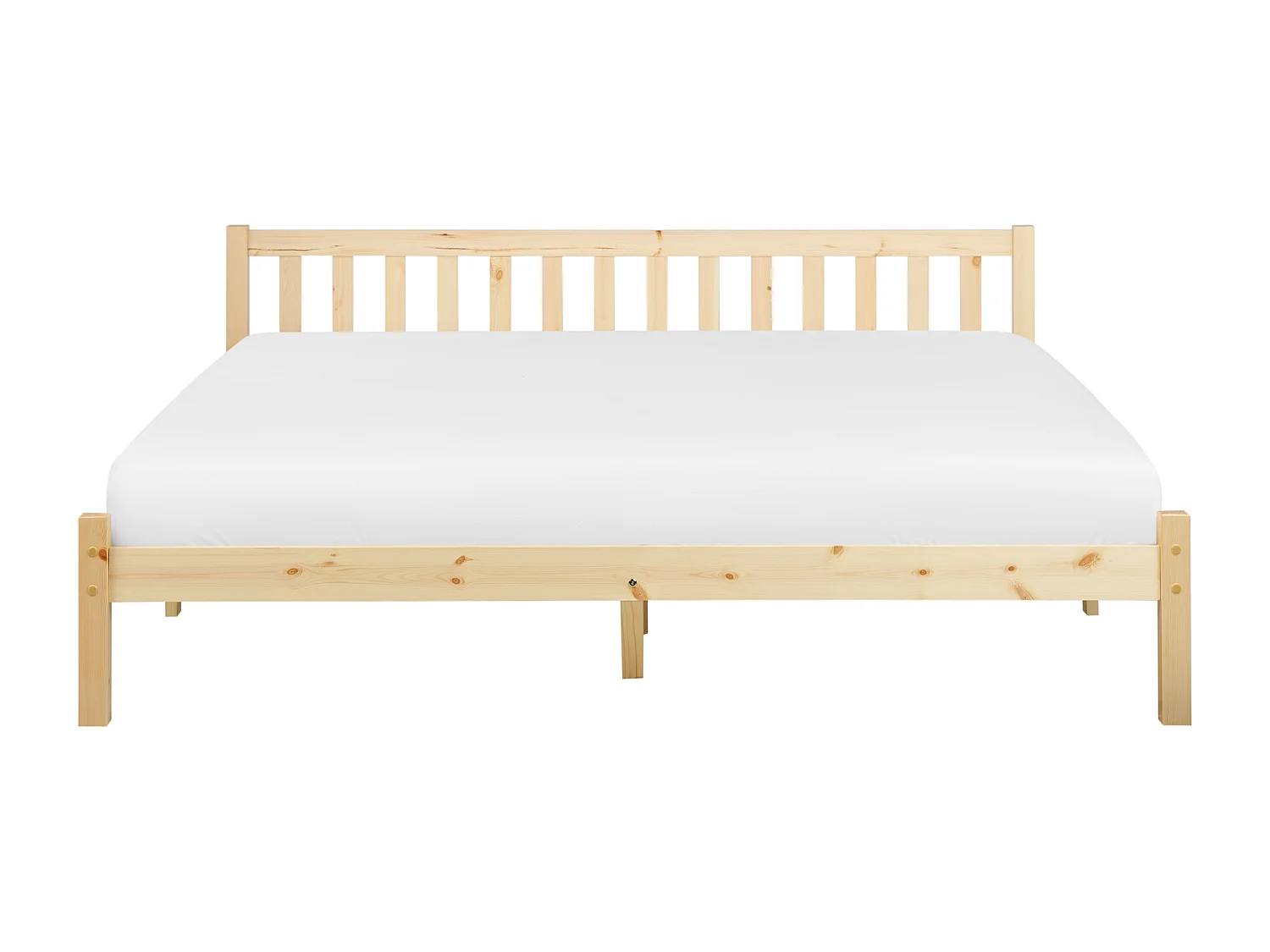 Lit avec sommier Bois de pin FLORAC 180 x 200 cm Marron clair