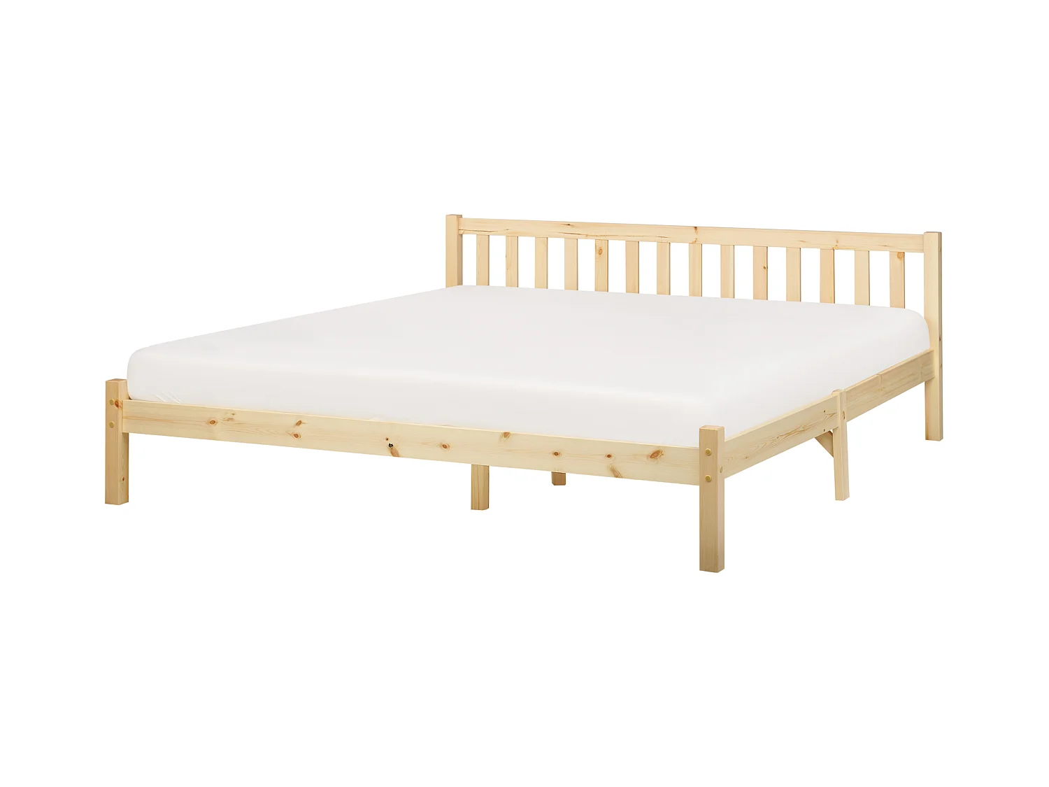 Lit avec sommier Bois de pin FLORAC 180 x 200 cm Marron clair