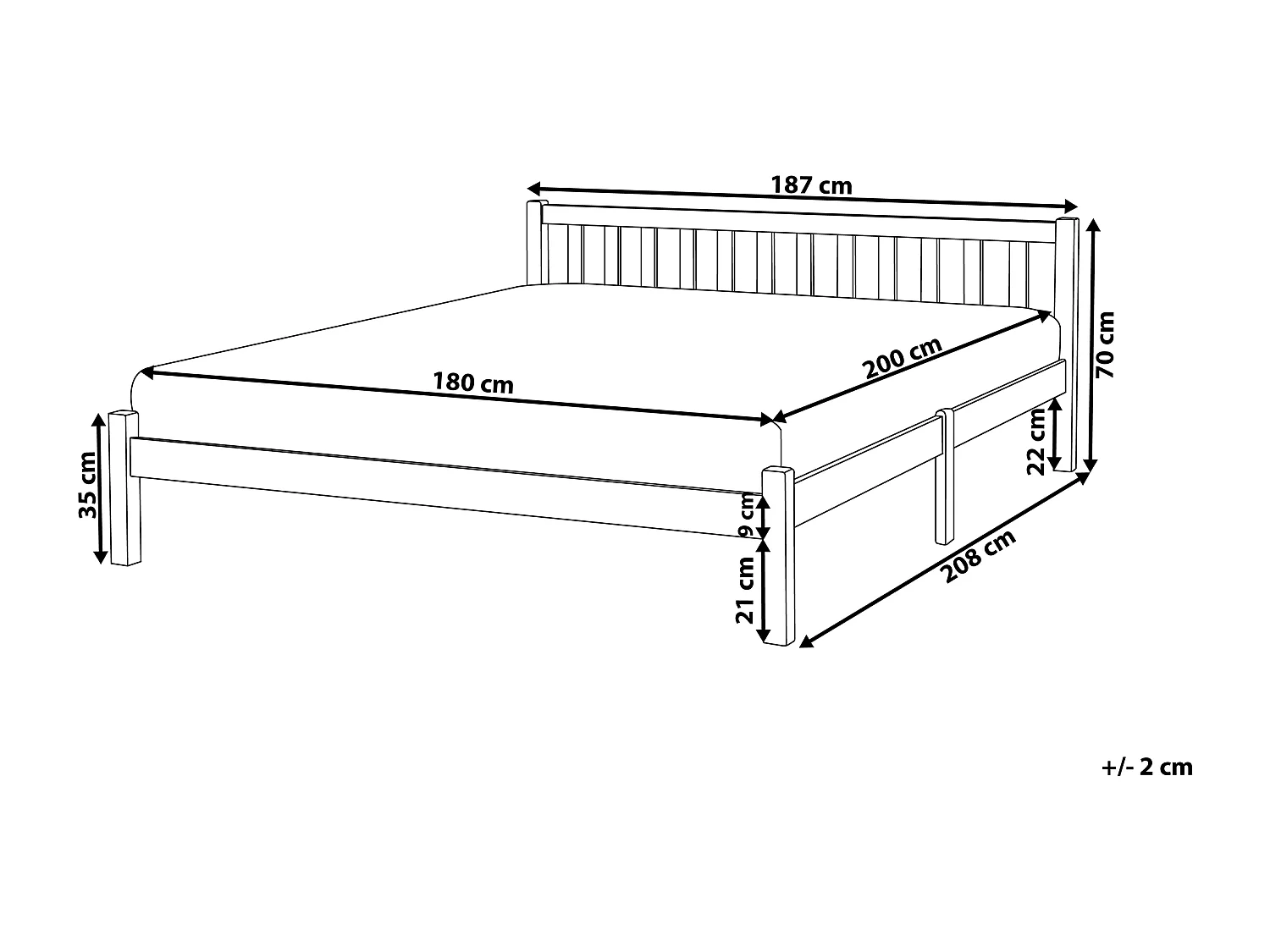 Bed Dennenhout FLORAC 180 x 200 cm Lichtbruin