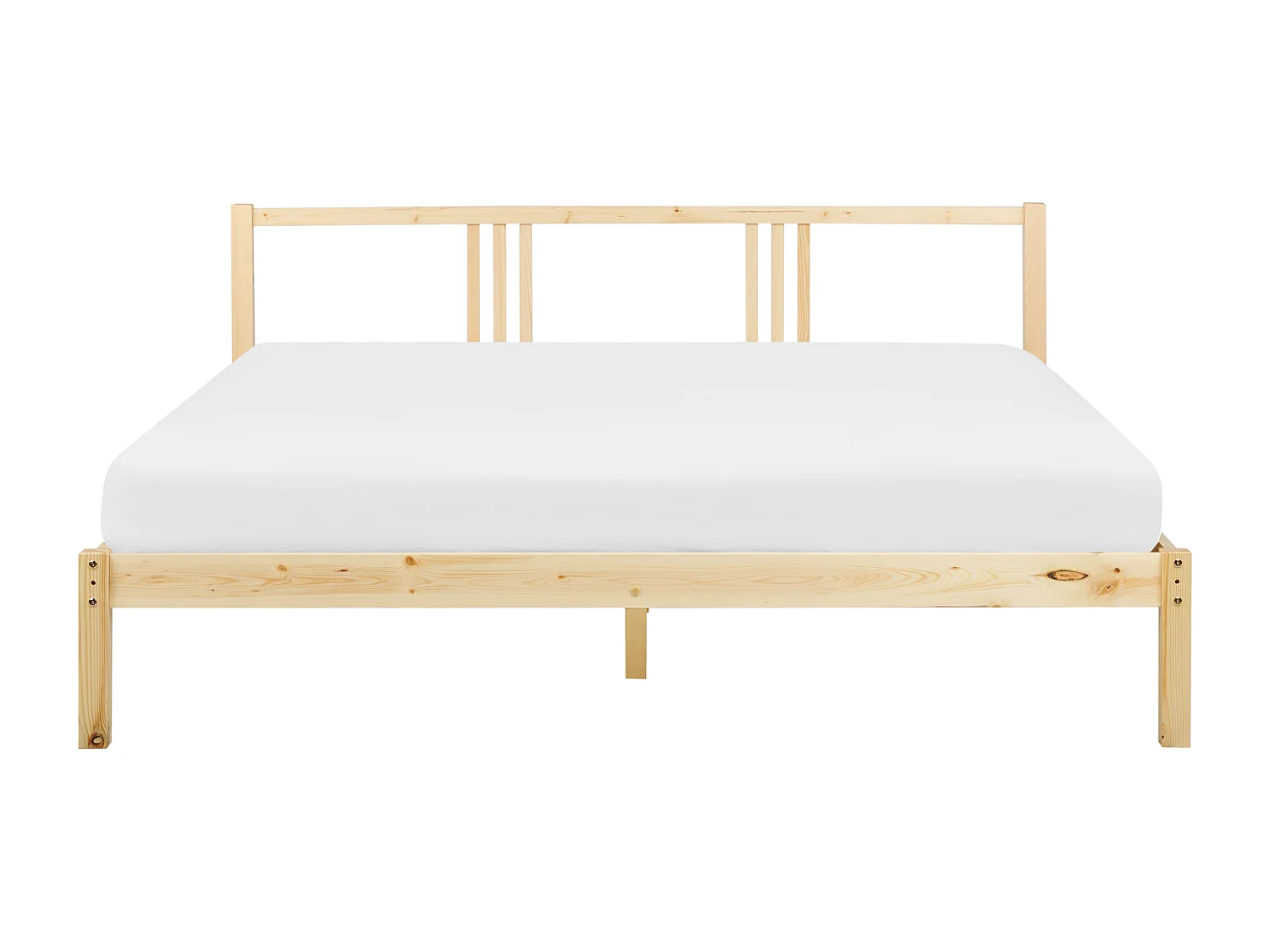 Lit avec sommier Bois de pin VANNES 180 x 200 cm Marron clair