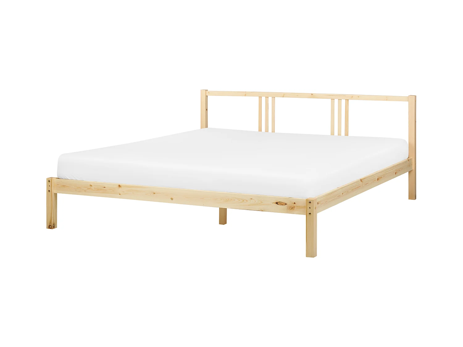 Lit avec sommier Bois de pin VANNES 180 x 200 cm Marron clair