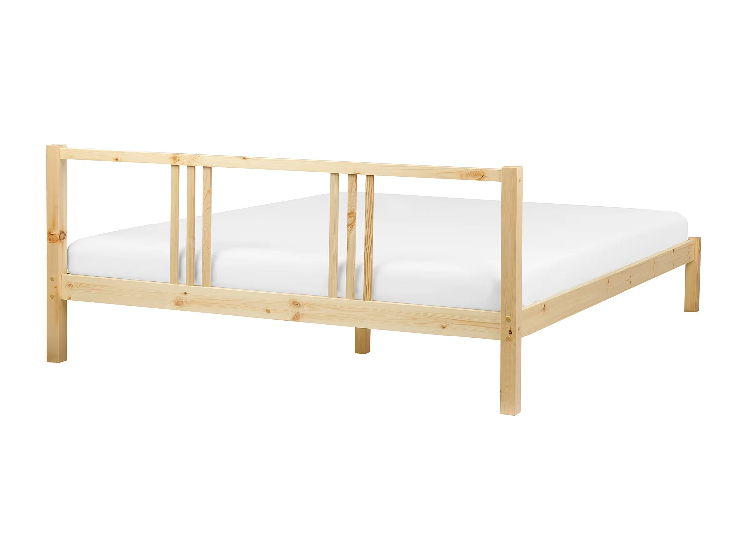 Lit avec sommier Bois de pin VANNES 180 x 200 cm Marron clair