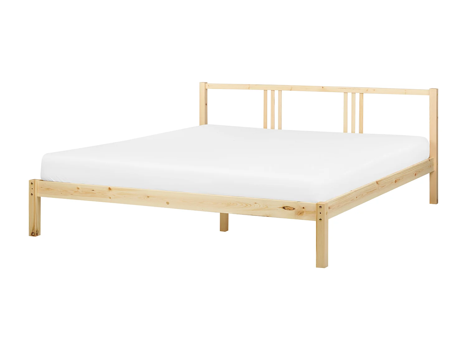Bett mit Lattenrost Kiefernholz VANNES 180 x 200 cm Hellbraun