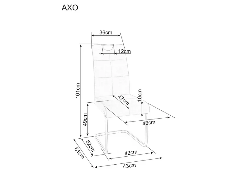 Krzesło tapicerowane AXO VELVET szare
