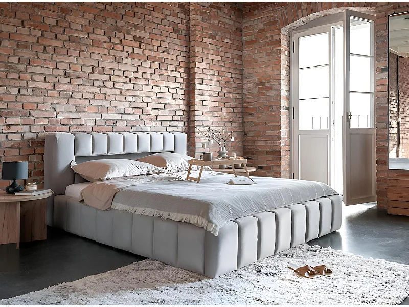 Letto Hero L (180x200) /Tessuto/Grigio