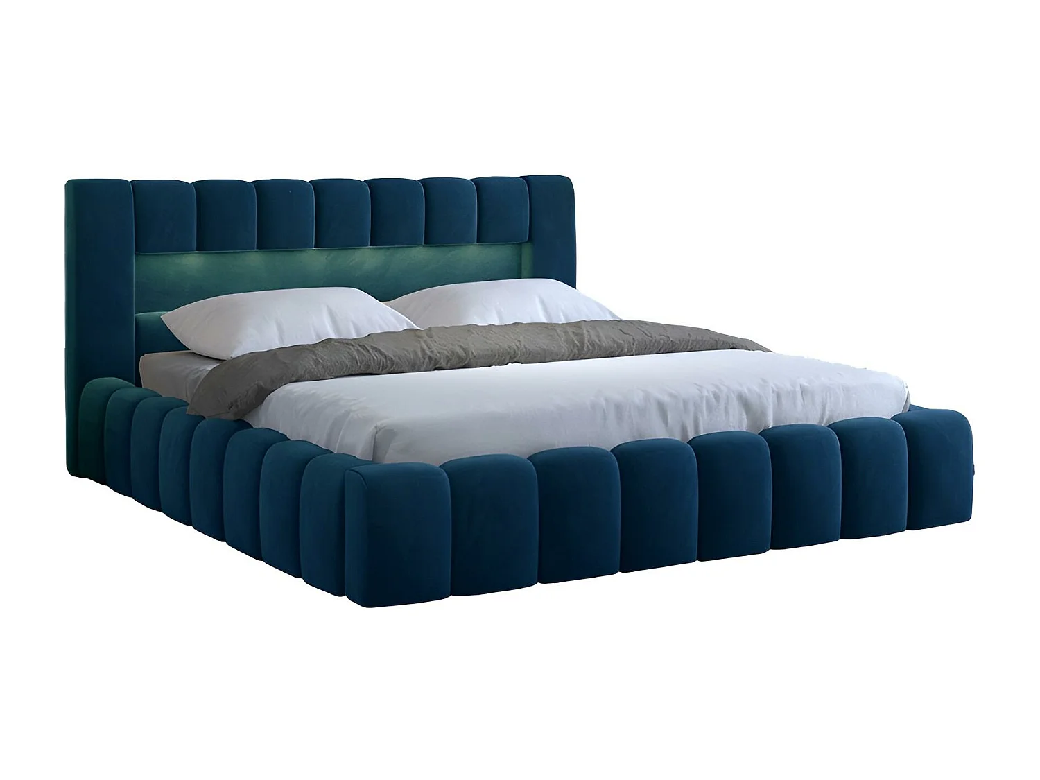 Bed Hero M (160x200)/Stoffen hoes/Blauw