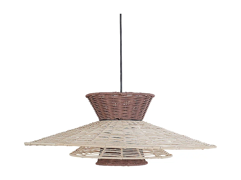 Hängelampe aus Rattan braun / beige Boho Stil modern Kabompo