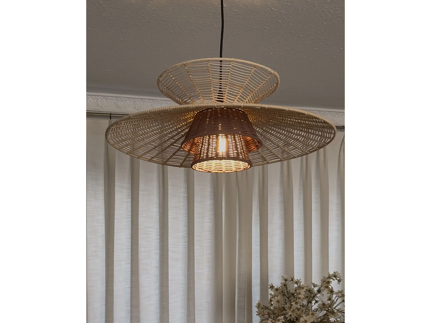 Lampe suspension KABOMPO Rotin Marron