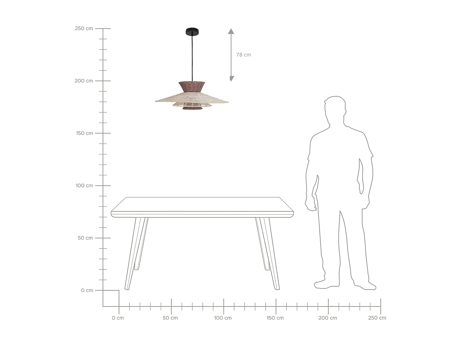Lampe suspension KABOMPO Rotin Marron