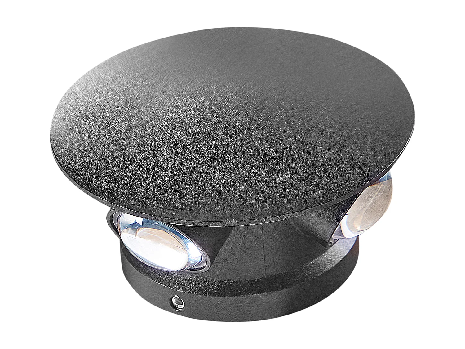 Außenwandleuchte LED Lampe 2er Set Metall Schwarz 4-flammig rund ⌀ 10 cm Maurice