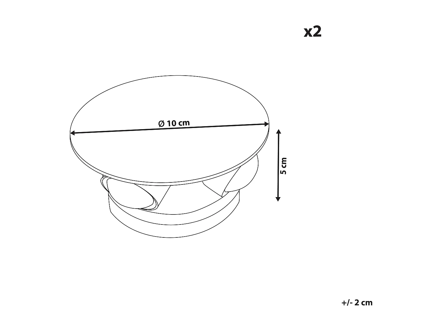 Set di 2 luci da parete da giardino a LED MAURICE Nero