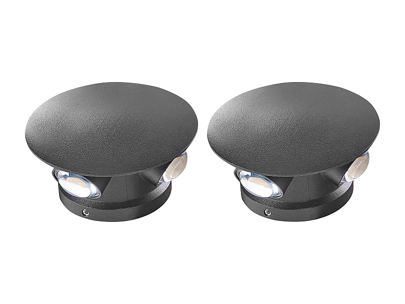 Lot de 2 appliques LED d'extérieur MAURICE Noir