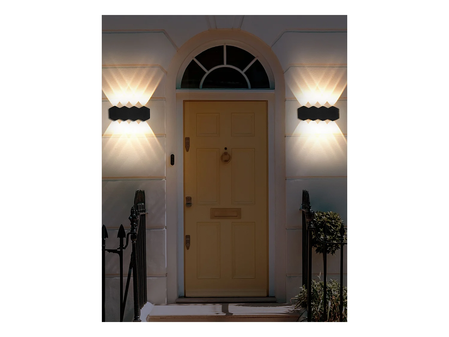 Außenwandleuchte LED Lampe 2er Set Metall Schwarz 8-flammig 21 cm modern Weldon