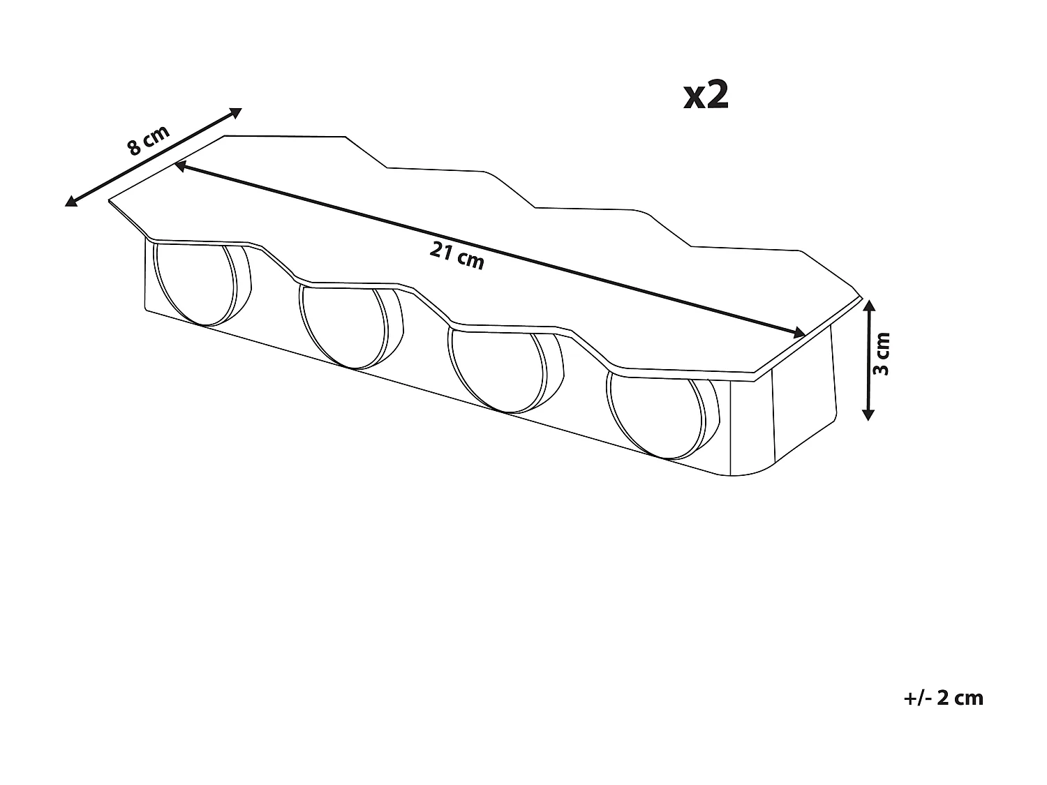 Außenwandleuchte LED Lampe 2er Set Metall Schwarz 8-flammig 21 cm modern Weldon