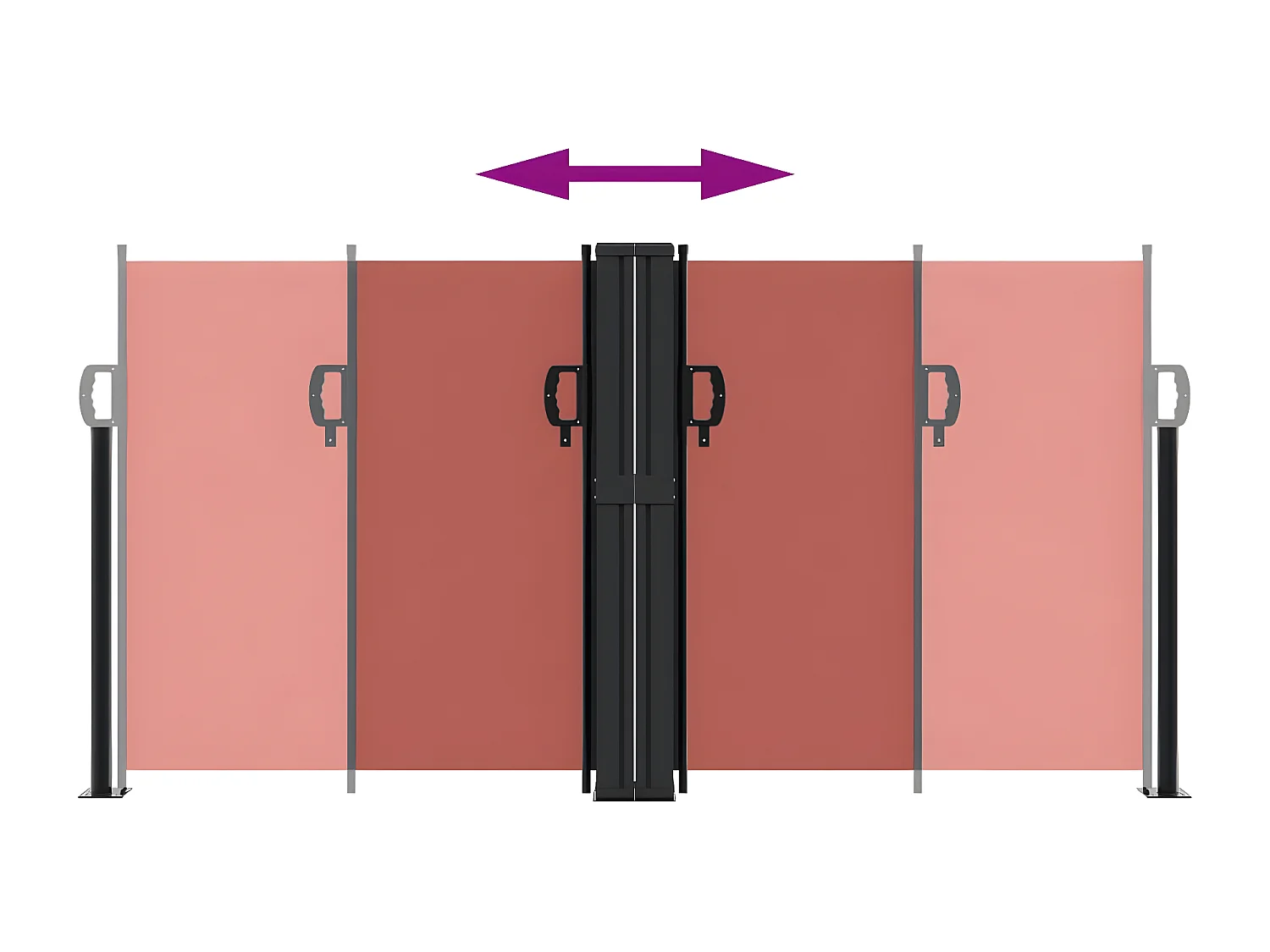 Auvent latéral rétractable terre cuite 120x1000 cm