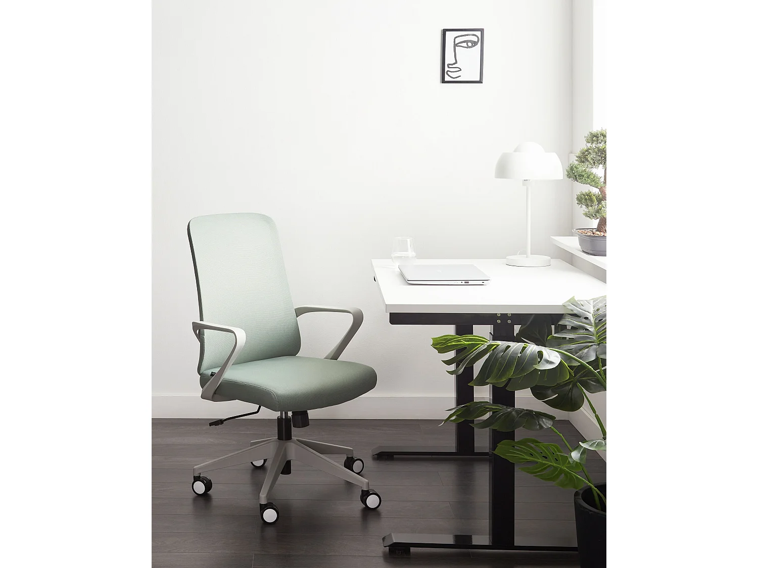 Chaise de bureau en tissu verte EXPERT