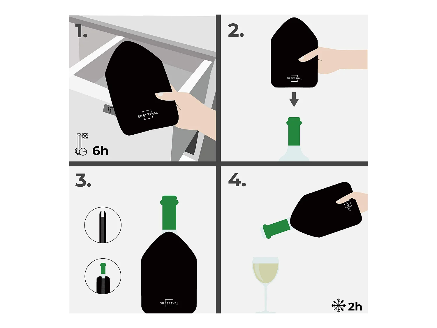 SILBERTHAL Weinkühler Manschette 2er Set -