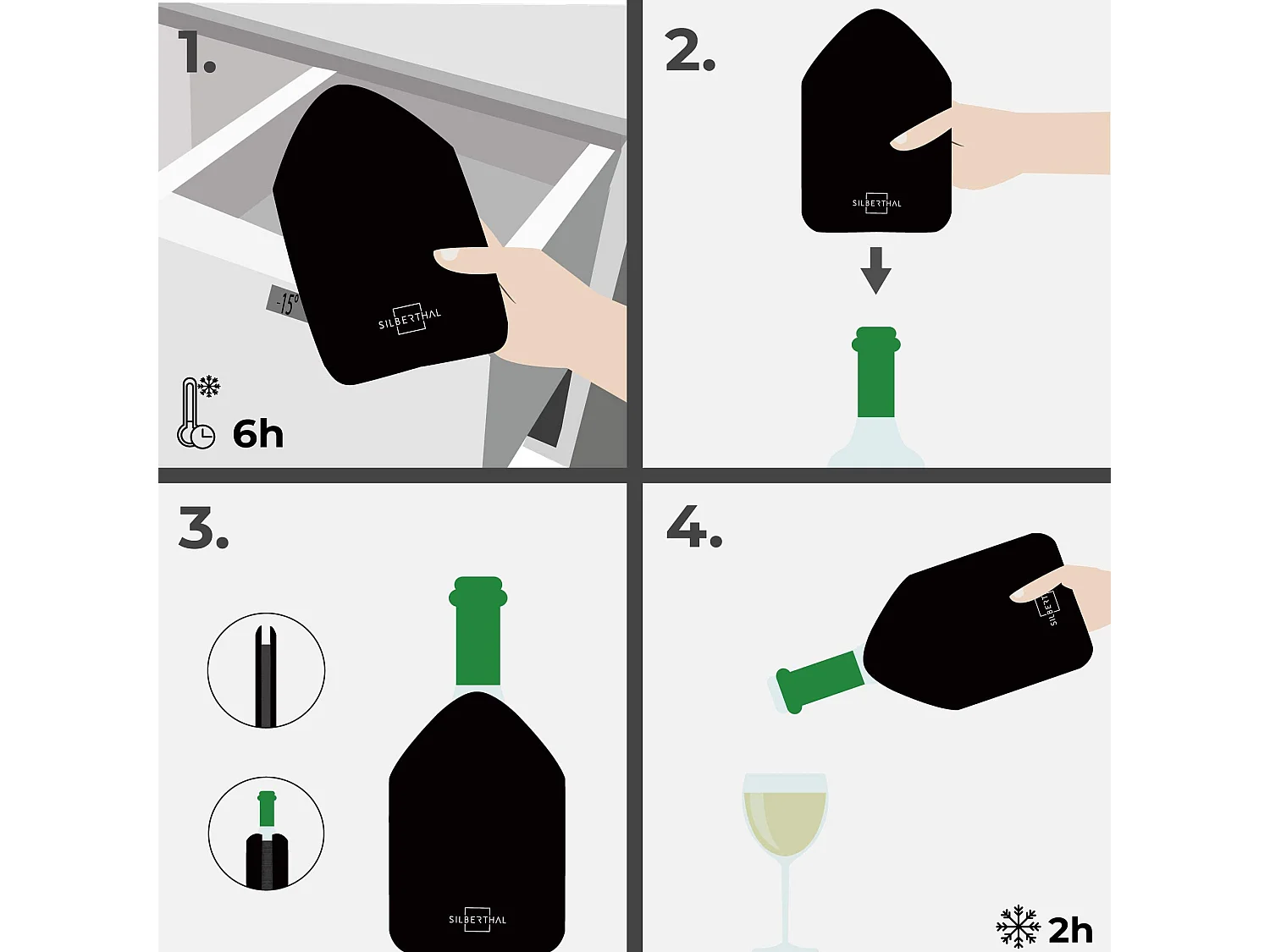 SILBERTHAL Weinkühler Manschette 2er Set -