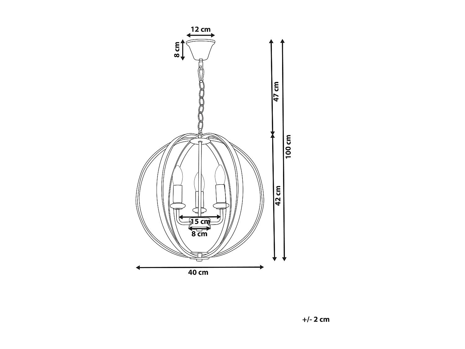 Kronleuchter TENOIRO Metall Silber