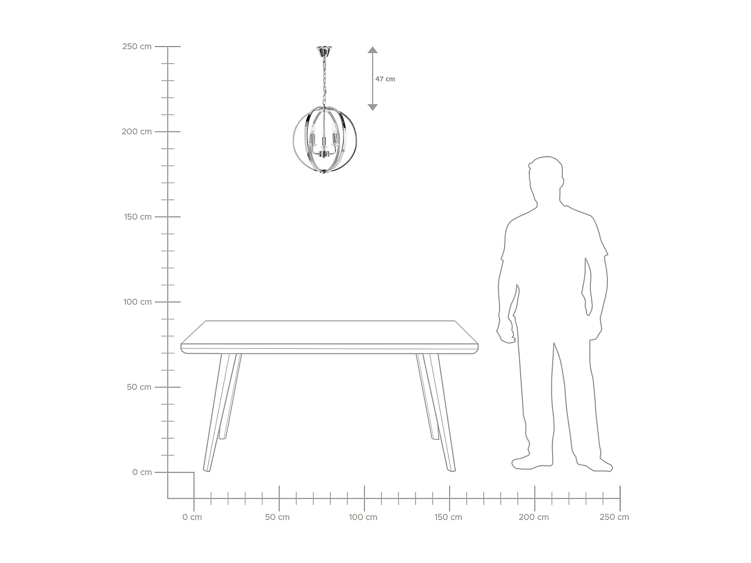 Lustre TENOIRO Metal Prateado