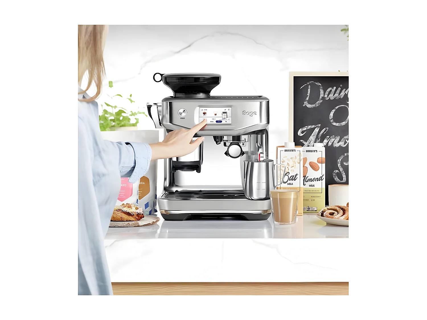 Sage Machine à expresso 15 bars, the barista touch impress, inox brossé - SES881BSS4FEU1