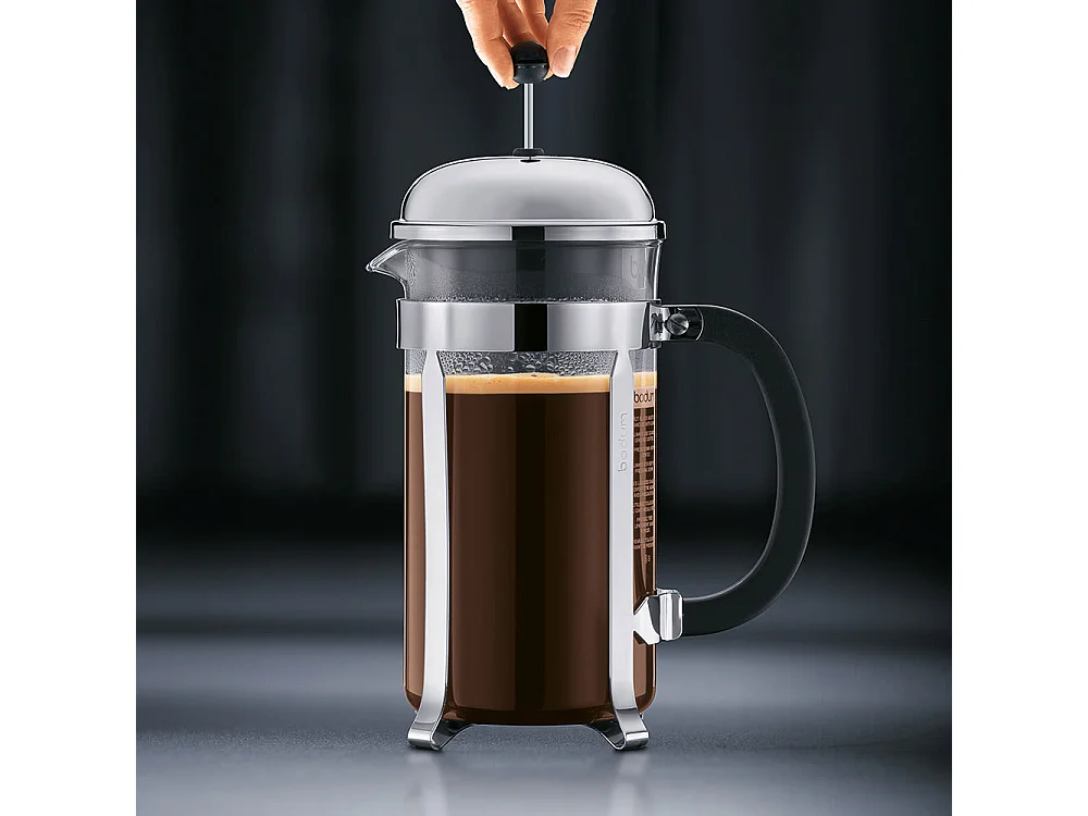 Cafetière Chambord 8 tasses en inox noir - avec boîte