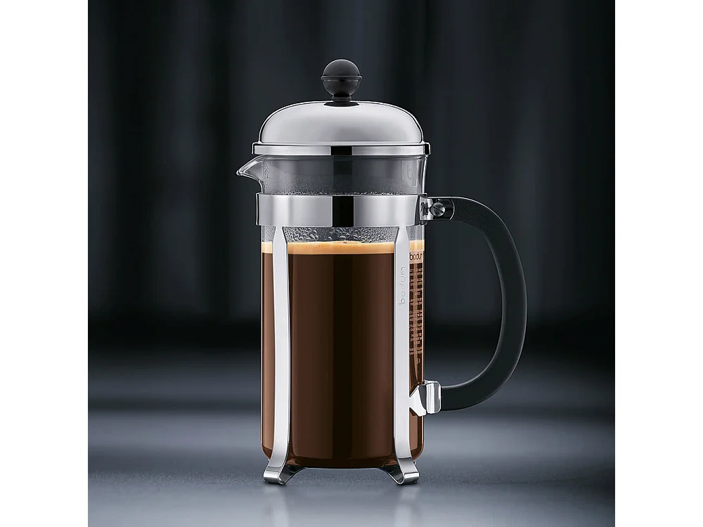 Cafetière Chambord 8 tasses en inox noir - avec boîte