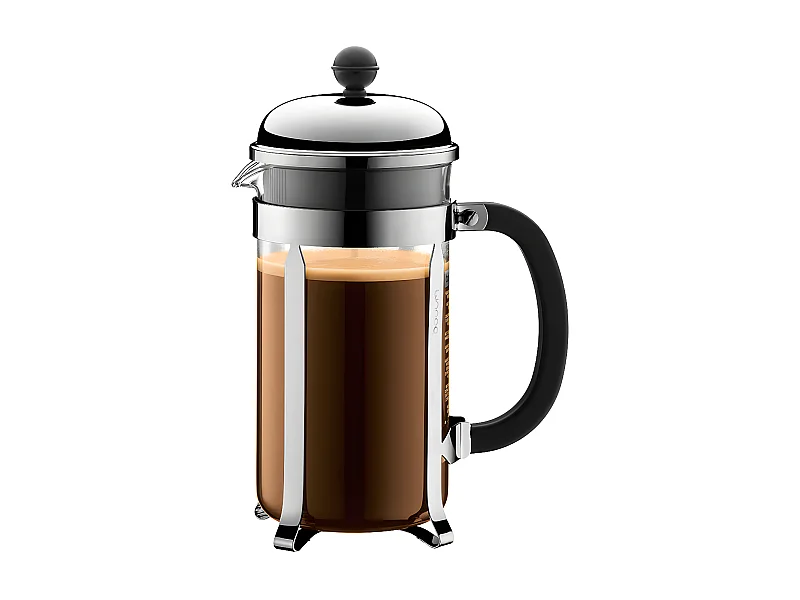 Cafetière Chambord 8 tasses en inox noir - avec boîte