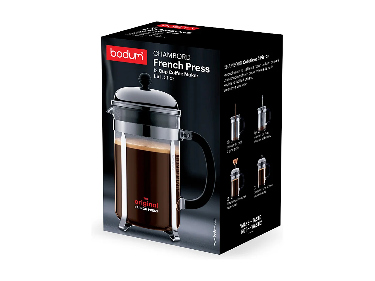 Cafetière Chambord 12 tasses en inox - sans boîte