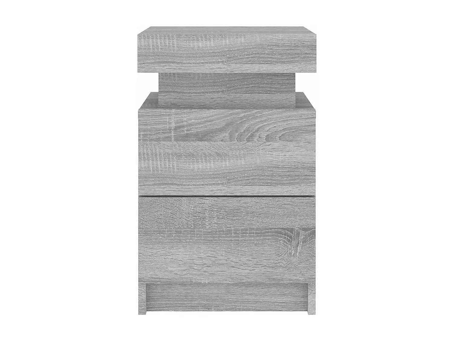 Tables de chevet avec lumières LED 2 pcs sonoma gris 35x39x55cm