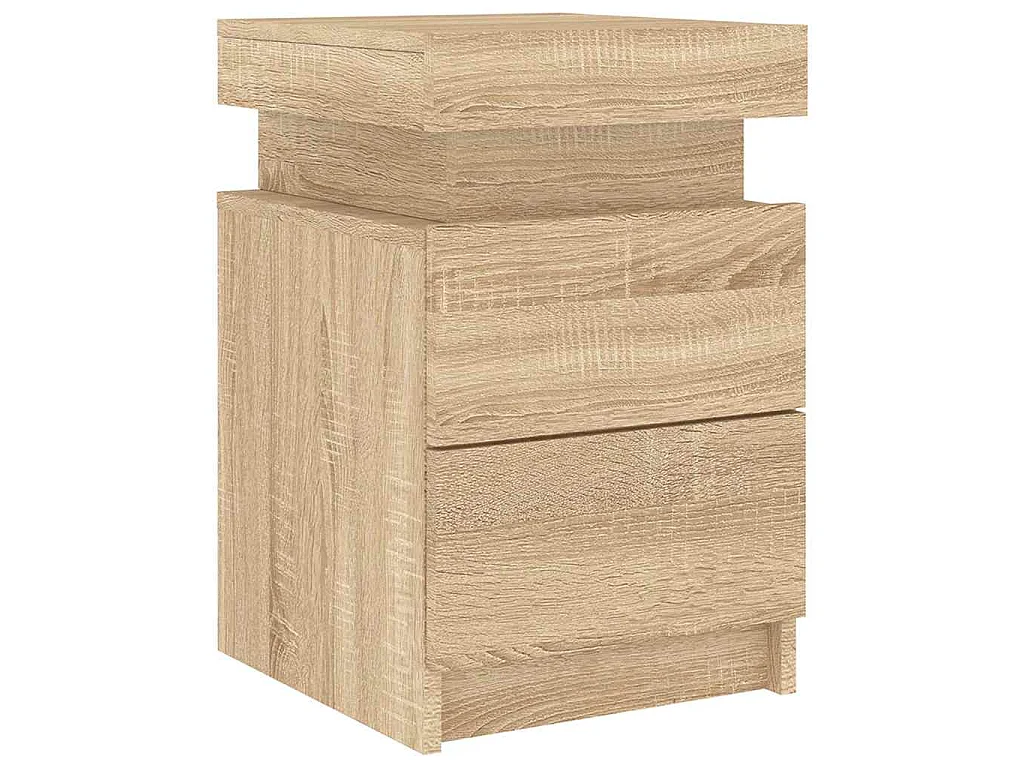 Tables de chevet et lumières LED 2 pcs chêne sonoma 35x39x55 cm