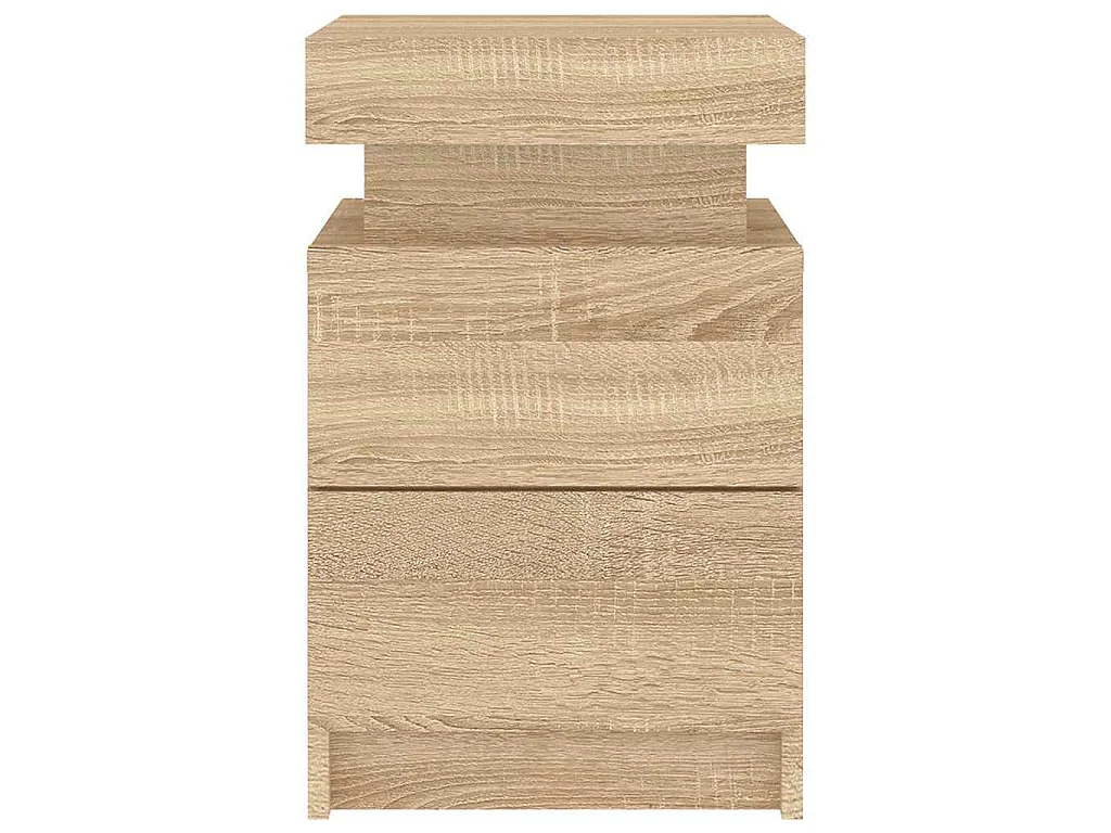 Tables de chevet et lumières LED 2 pcs chêne sonoma 35x39x55 cm