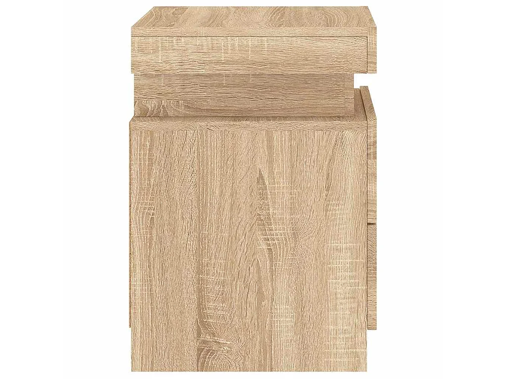 Tables de chevet et lumières LED 2 pcs chêne sonoma 35x39x55 cm