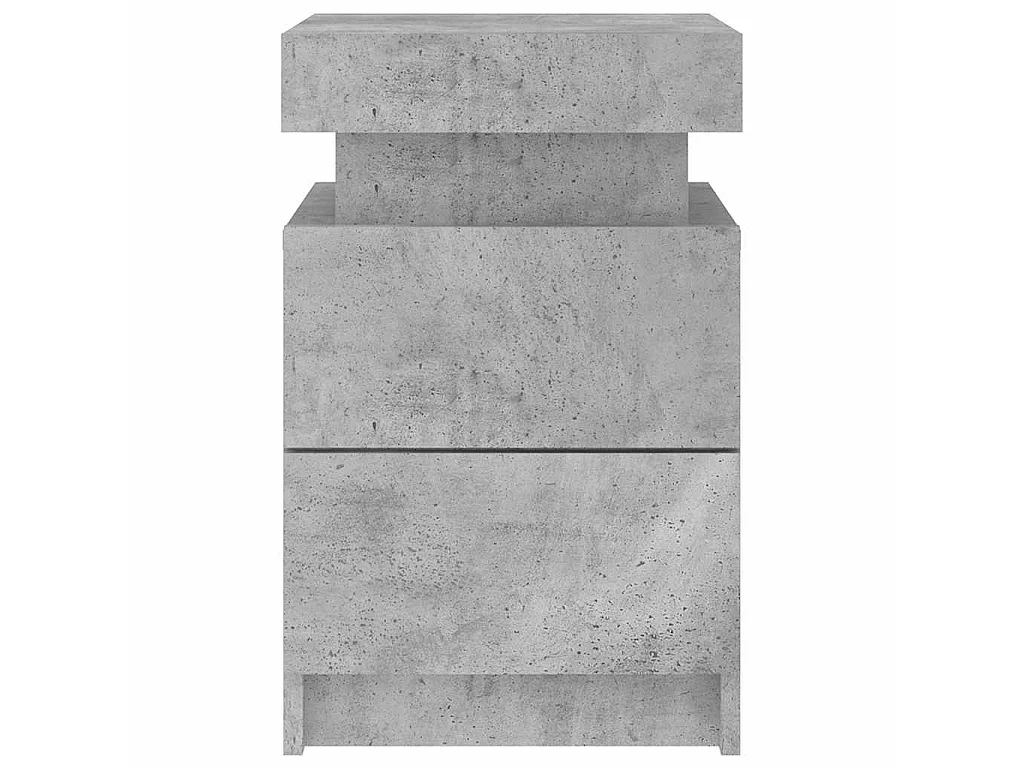 Tables de chevet avec lumières LED 2 pcs gris béton 35x39x55 cm