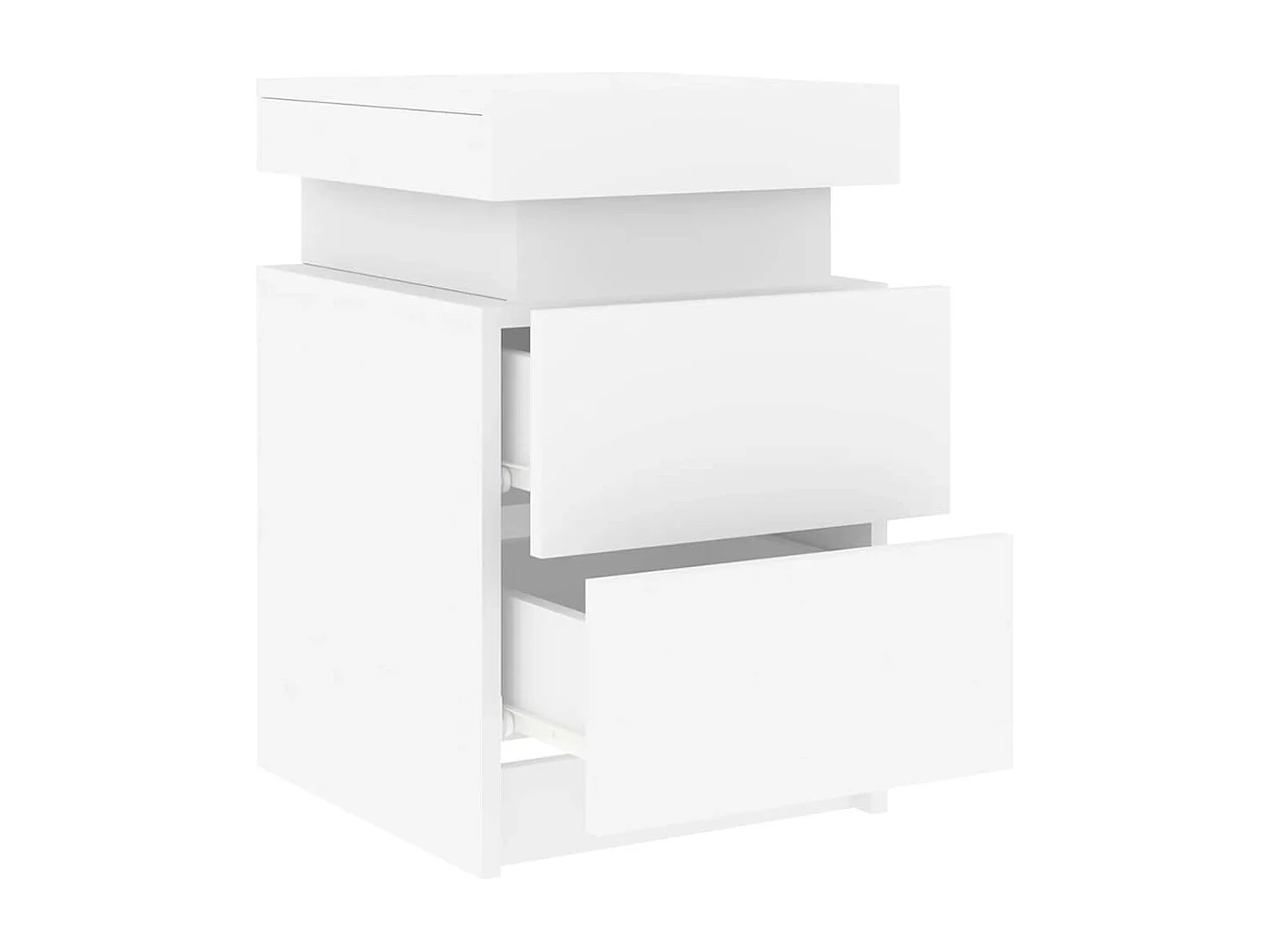 Tables de chevet avec lumières LED 2 pcs blanc 35x39x55 cm