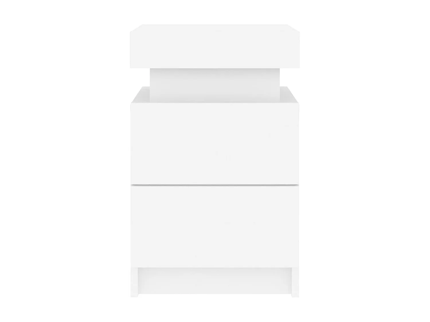 Tables de chevet avec lumières LED 2 pcs blanc 35x39x55 cm